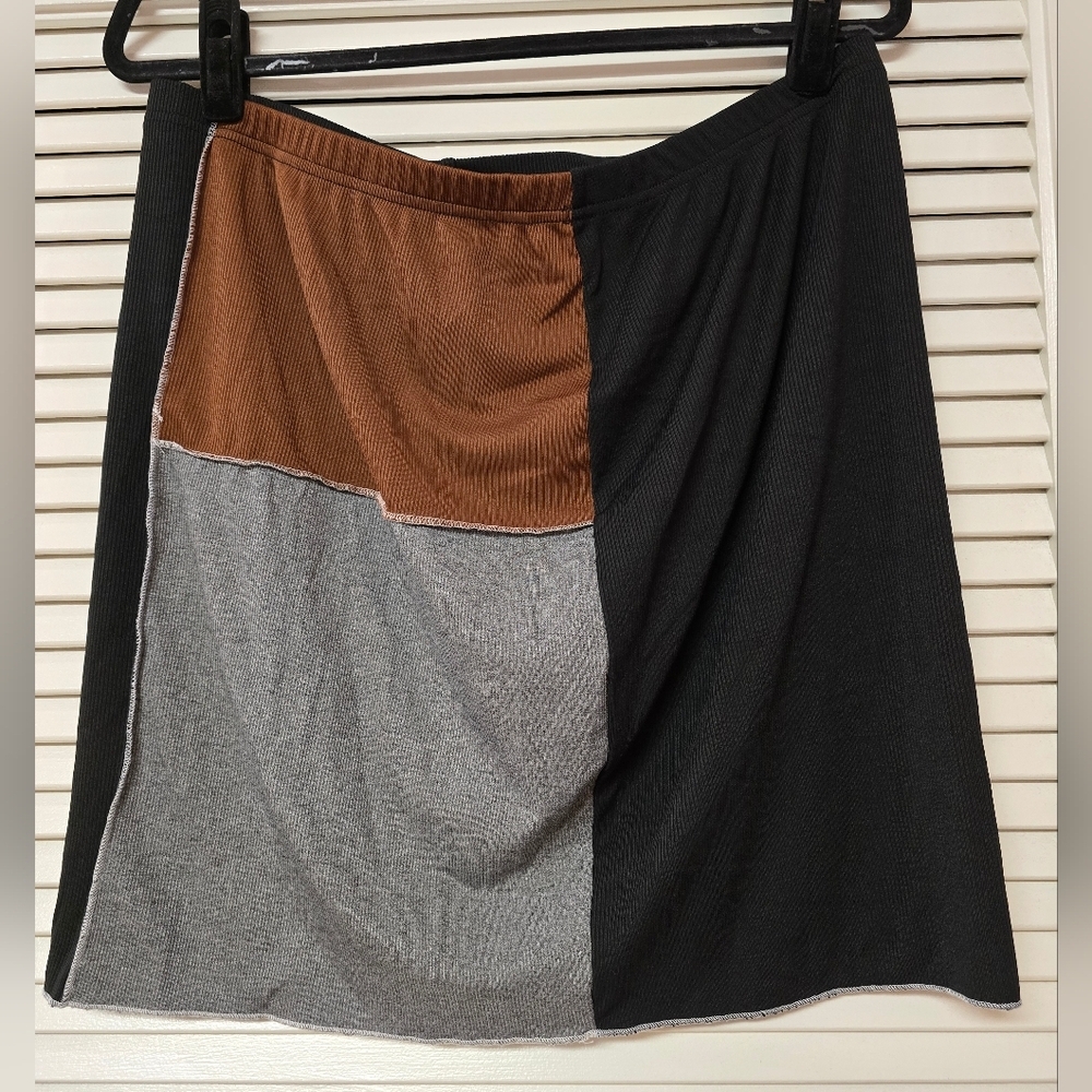 SHEIN - (Plus-Size) Black/Brown/Grey Ribbed Lightweight Skirt